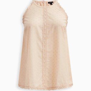 Torrid -  Goddess Neck Tank - Cotton Clip Dot Sand Size 2